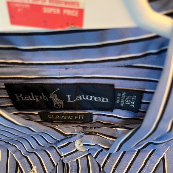 Classic blue and black white striped button down - Picture 5 of 5